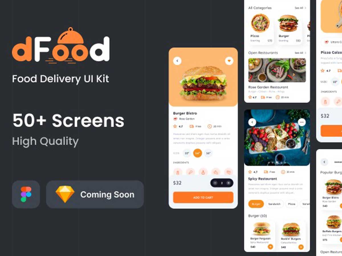 Dfood美食外卖app ui设计素材 Figma源文件