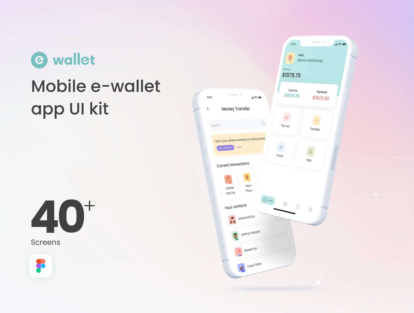 金融钱包app ui设计素材 Figma源文件