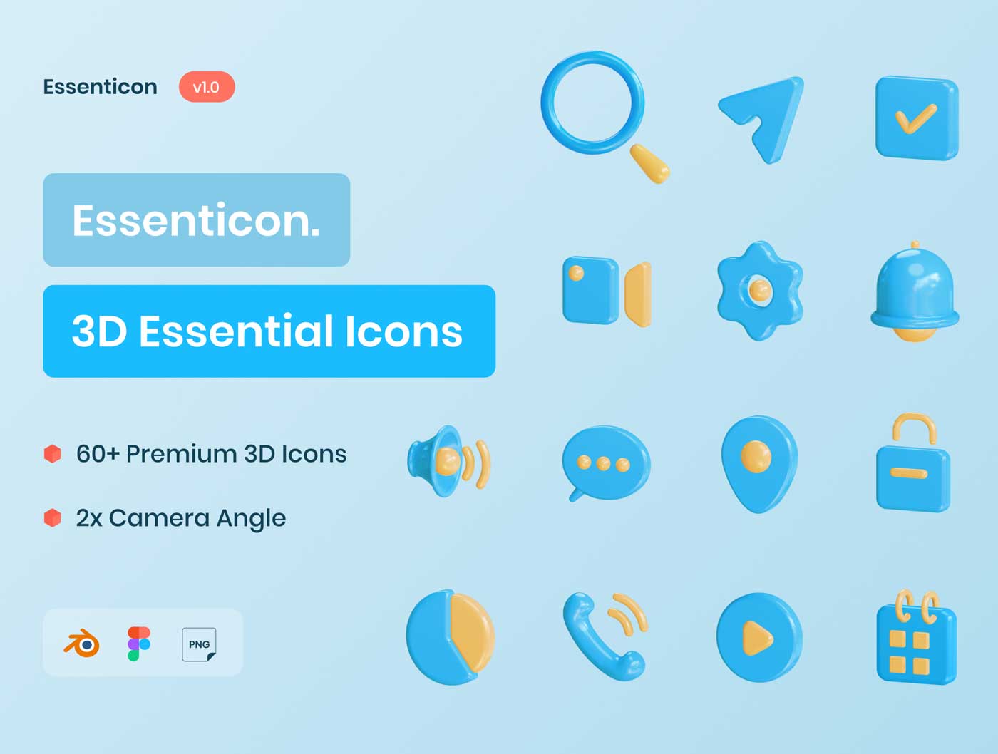 Essenticon-3D图标设计素材 Figma blend源文件