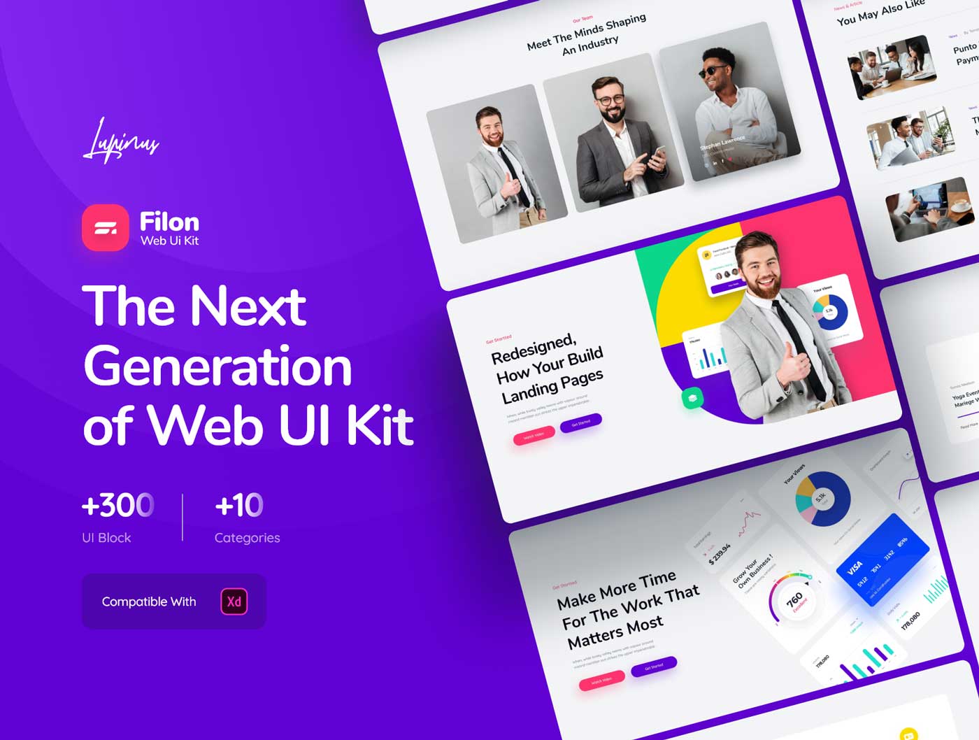 Filon Web UI Kit现代化网页设计模板XD素材