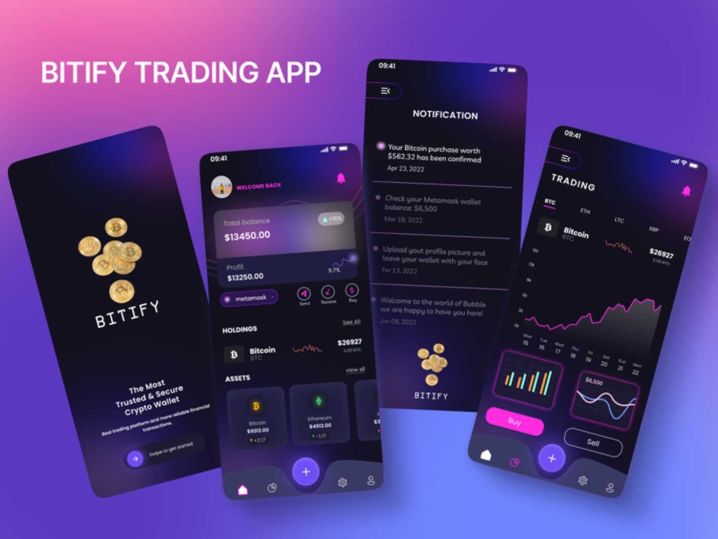 数字货币交易平台app ui设计 Figma素材