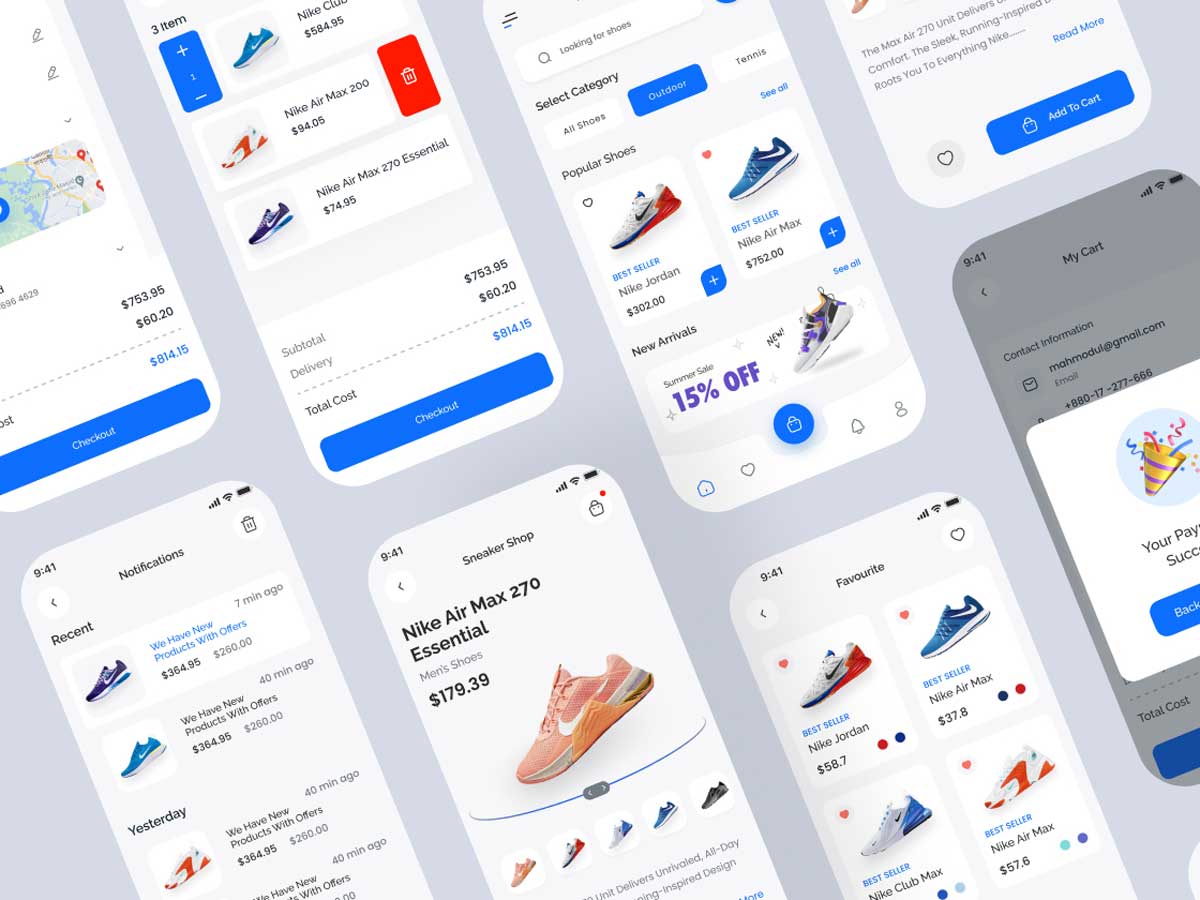 鞋类电商app ui资源 Figma素材