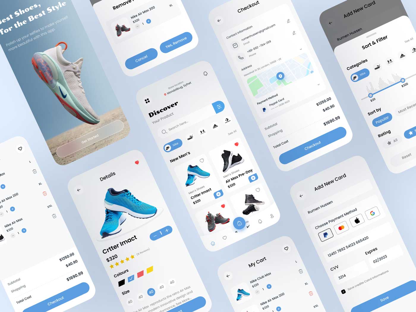 鞋类电商app ui设计素材 Figma素材