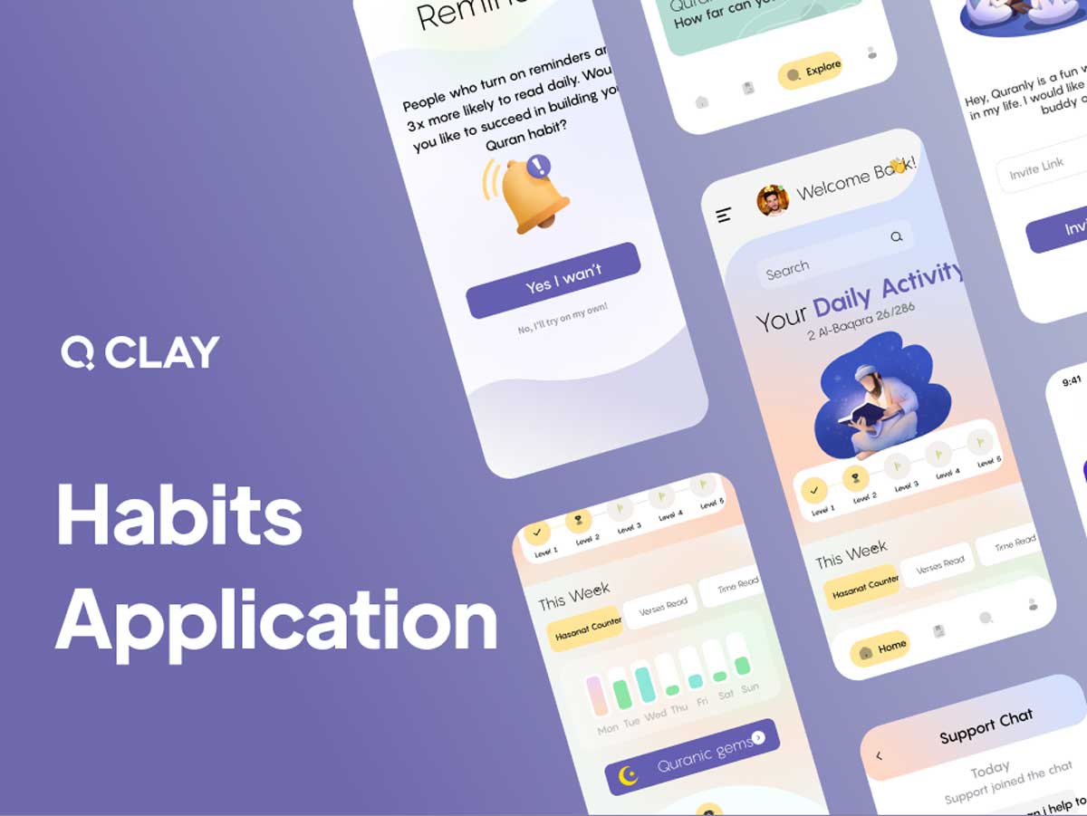 习惯养成app ui设计素材 Figma素材