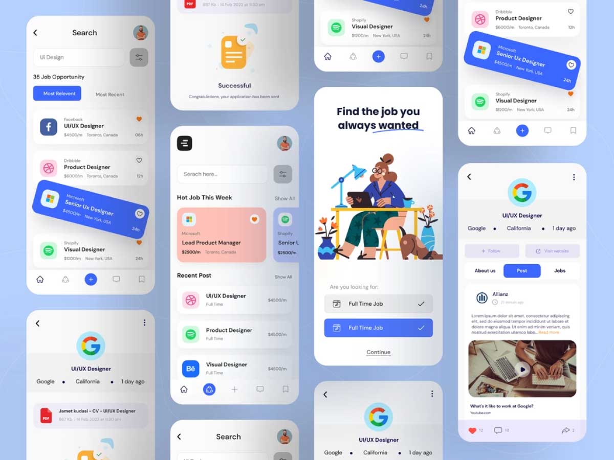 招聘app ui设计Figma素材