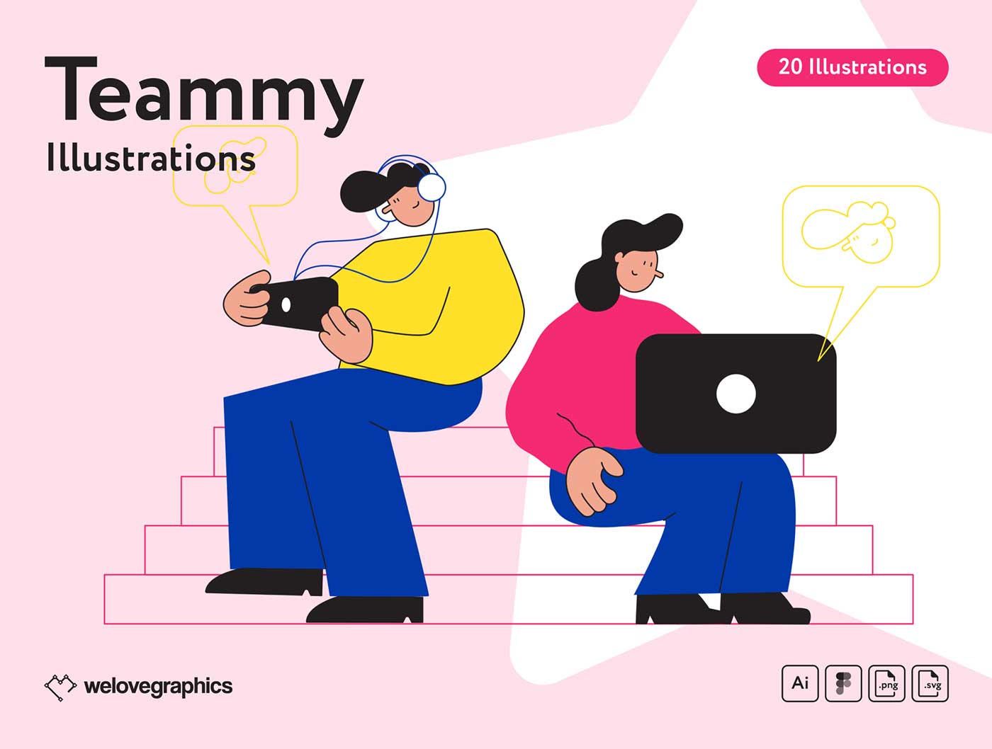 Teammy团队合作插画设计素材 .fig .ai .svg源文件