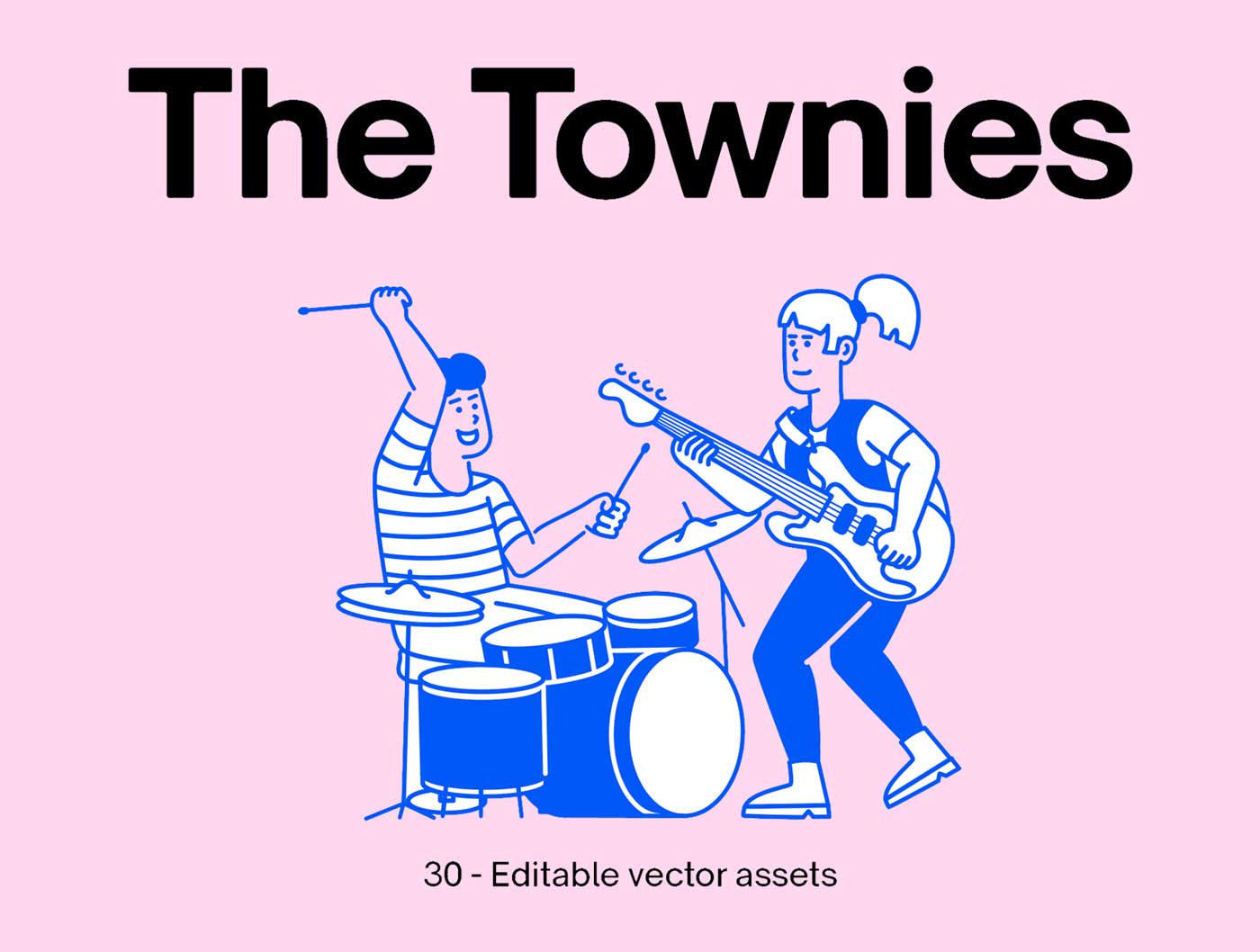 The-Townies 30个人物插画素材 .ai .spe源文件