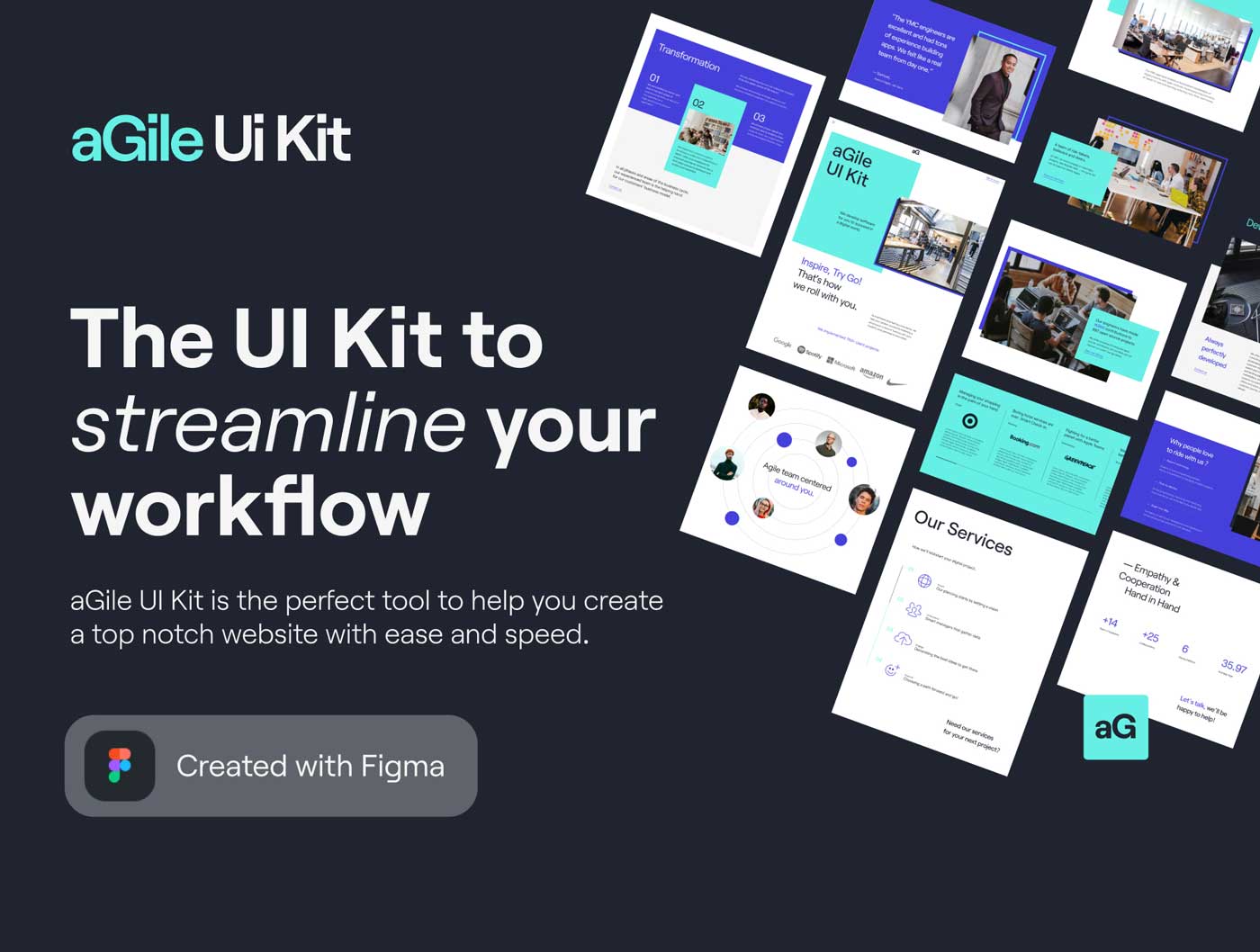 Agile Startup网页设计ui kit组件 Figma素材
