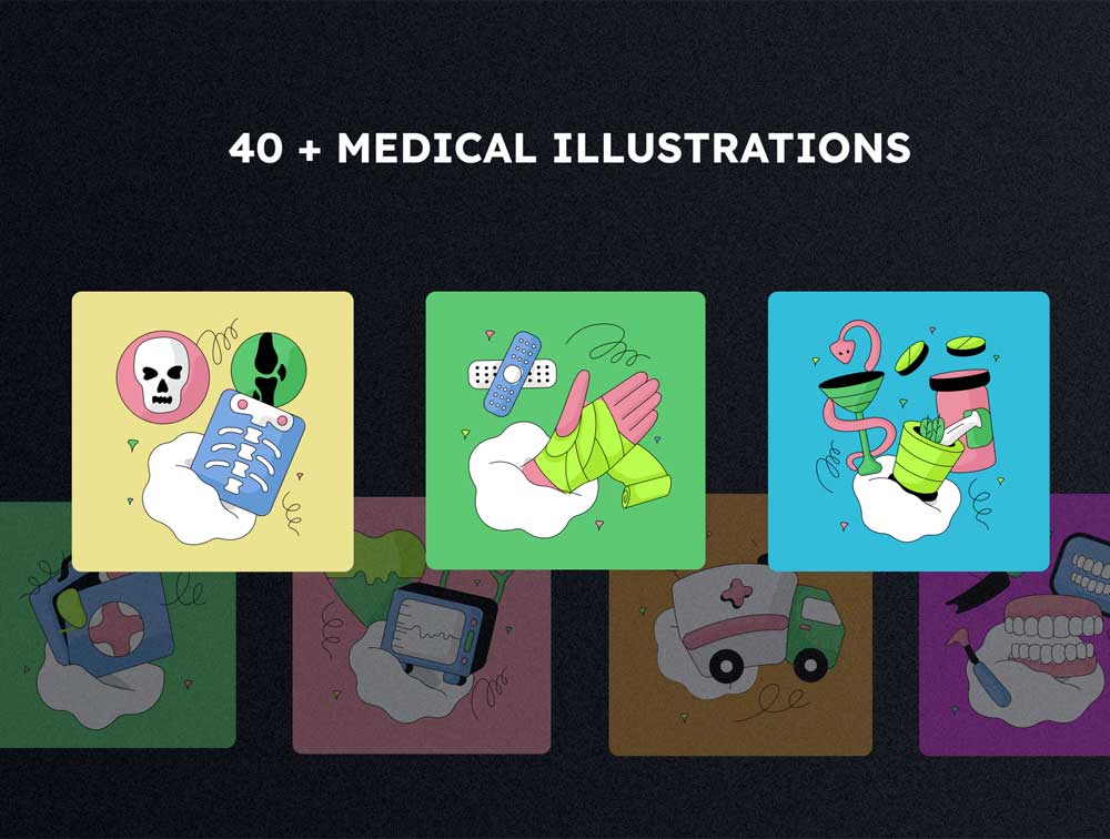 医疗和卫生保健插画设计素材