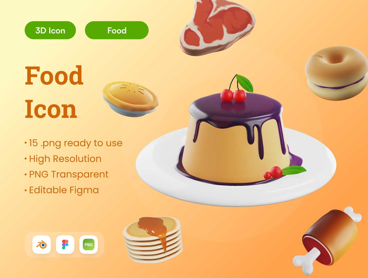 Snack小吃美食3D插画设计素材Figma、blender源文件