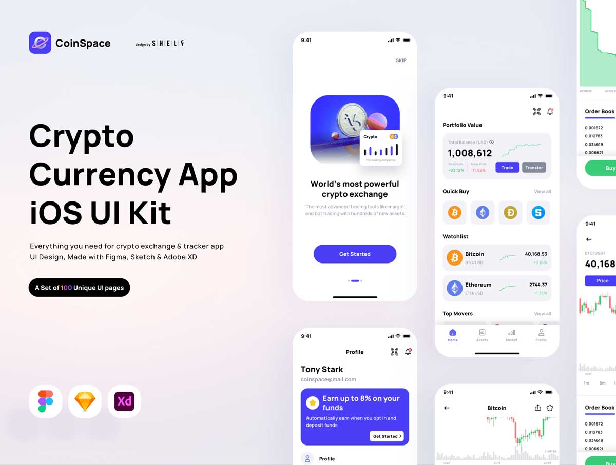 CoinSpace金融加密货币app用户界面设计.fig .xd .sketch素材