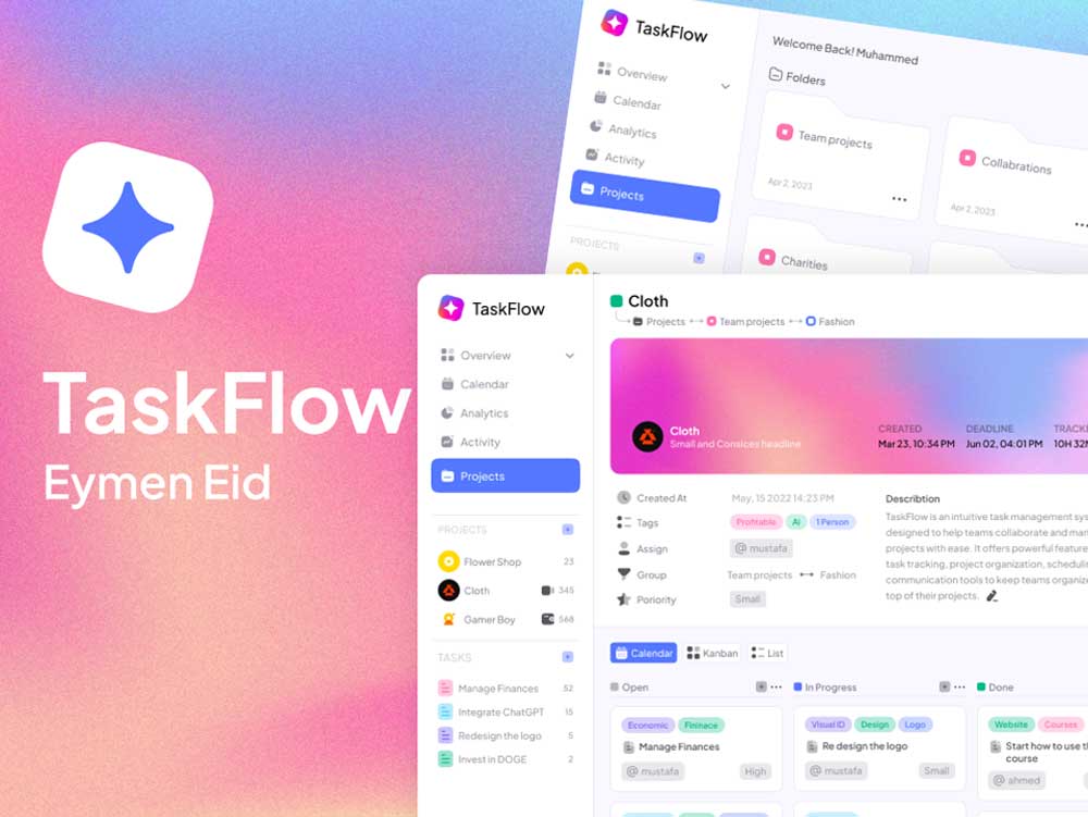 TaskFlow项目管理系统UI设计.fig素材