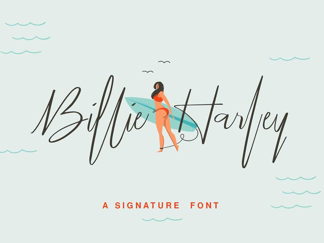 Billie Harley手写字体设计素材.otf安装包