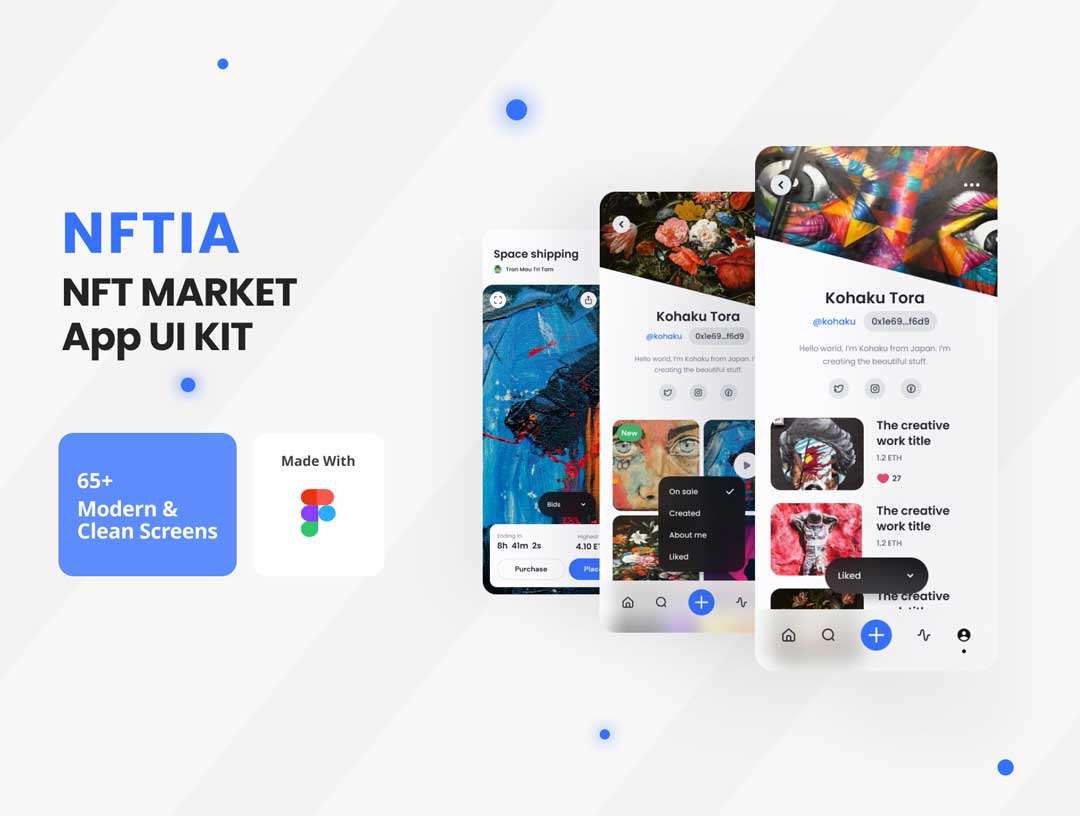 NFTIA-NFT数字藏品app用户界面设计Figma素材