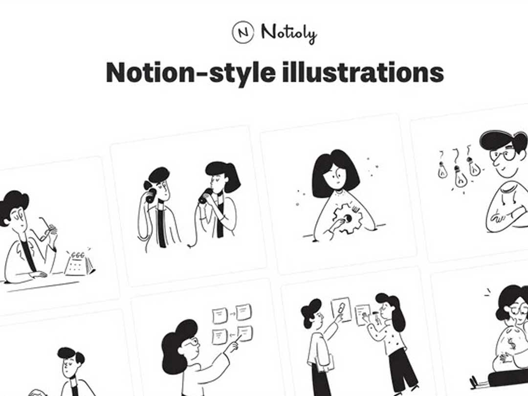 Notioly极简概念人物插画素材.svg源文件