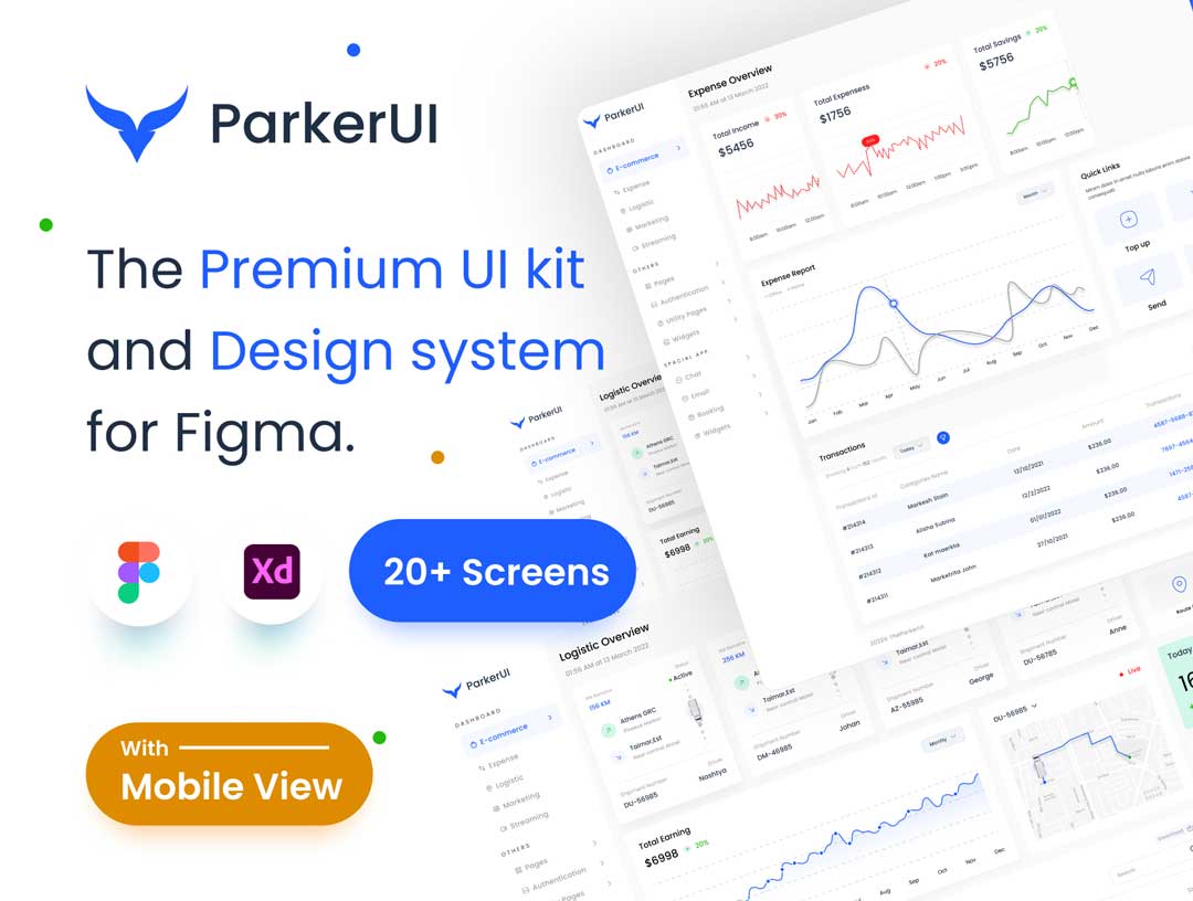 ParkerUI高级数据分析UI套件
