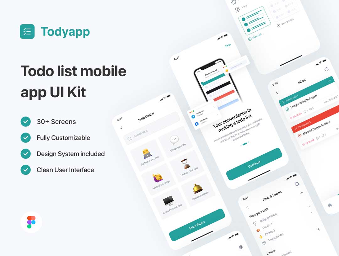 Todyapp待办事项app用户界面设计Figma素材