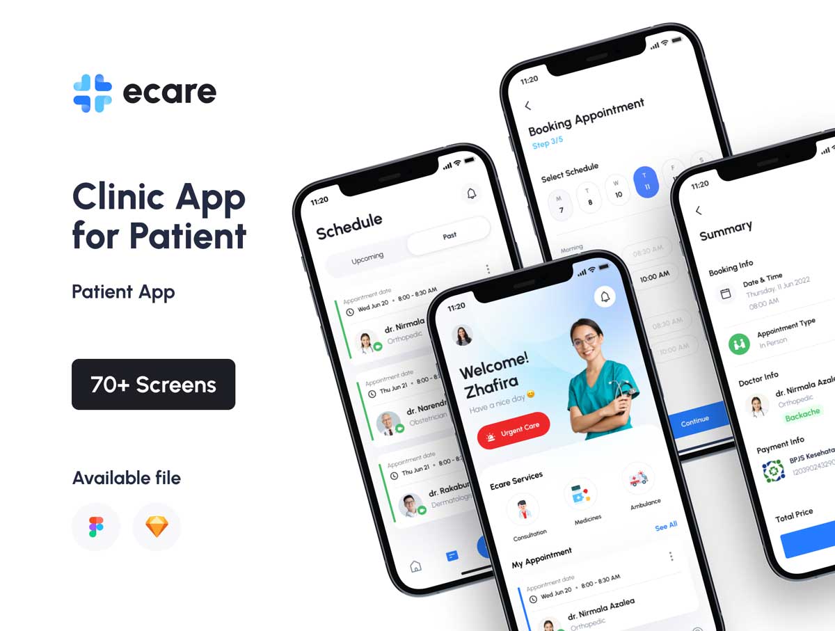Ecare在线医疗app用户界面设计素材