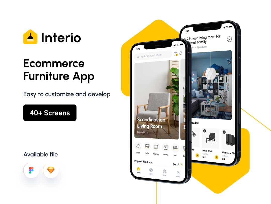 Interio电商app用户界面设计素材