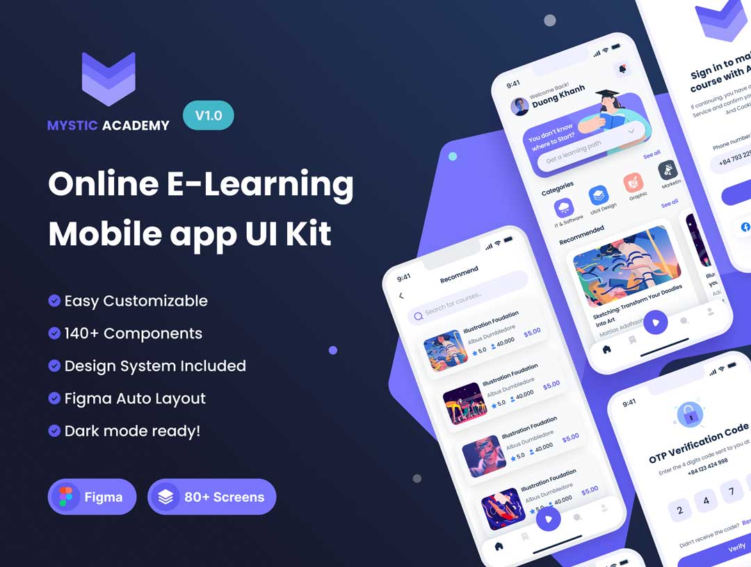 在线学习教育app用户界面设计素材
