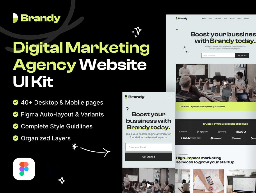 Brandy数字营销机构网站UI素材