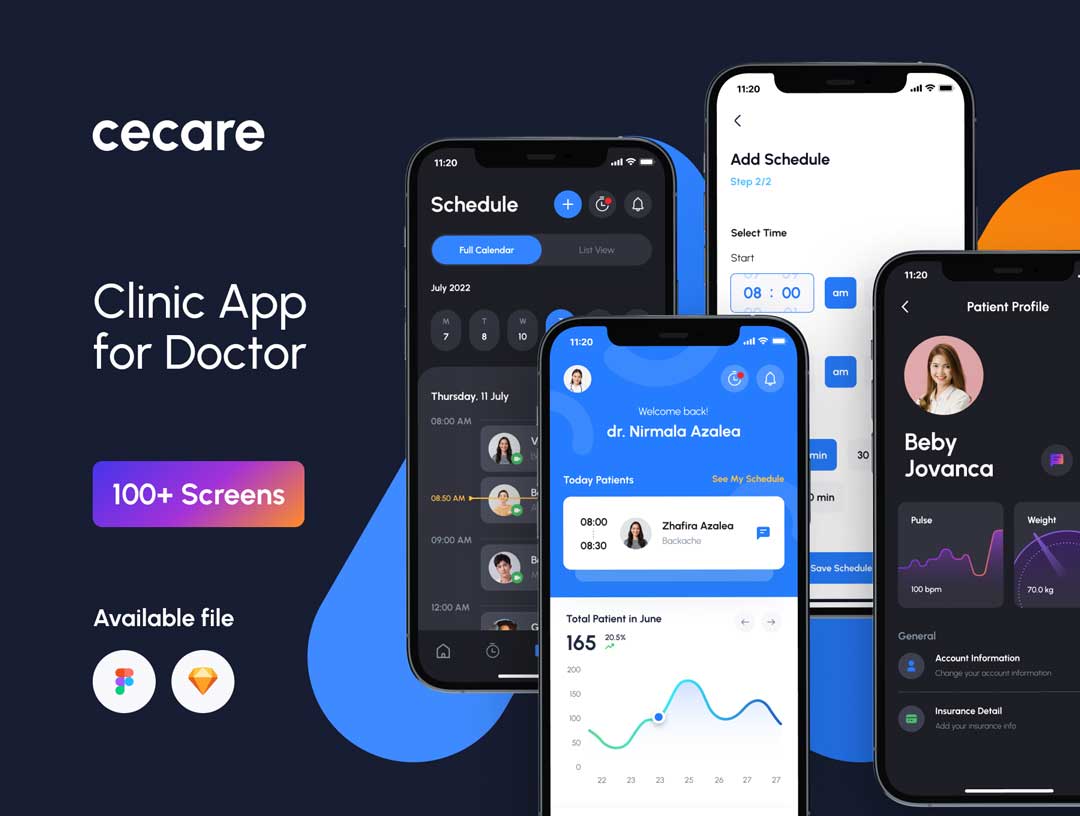 Cecare在线医疗、问诊应用程序UI设计素材