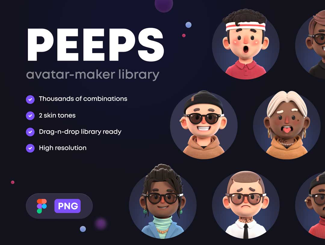 PEEPS独特3D头像设计素材