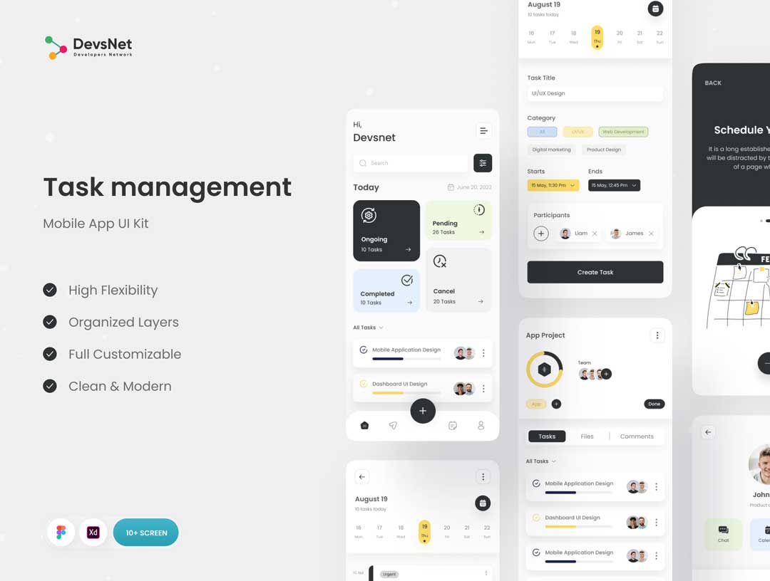 Task任务管理APP UI设计工具包