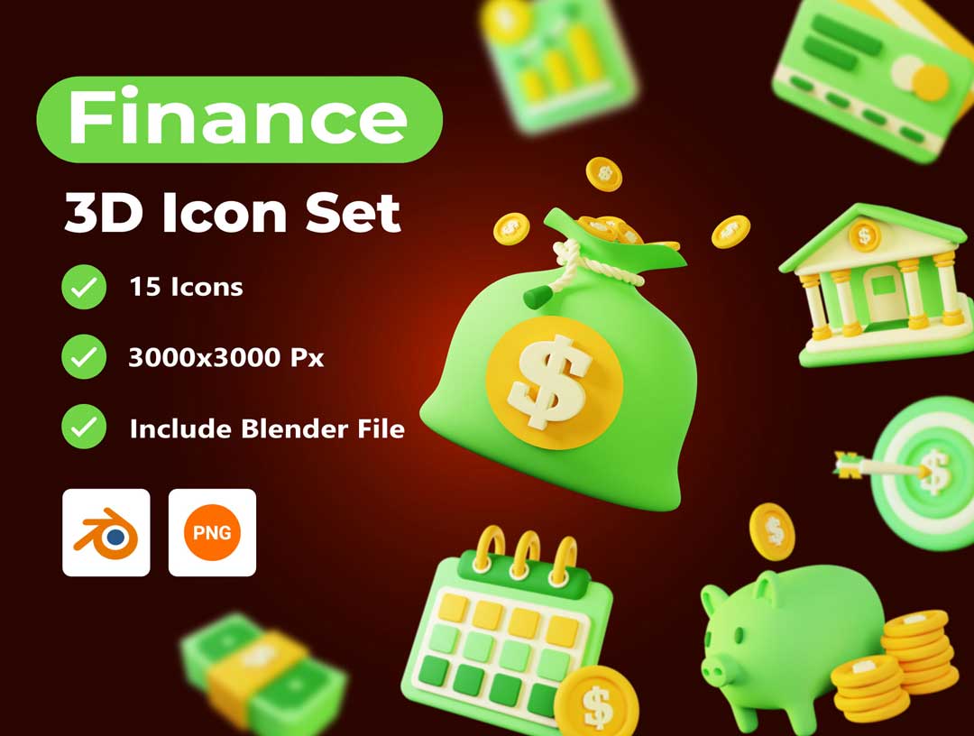 Finance金融3D图标设计素材