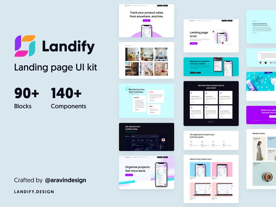 Landify网站落地页UI设计素材