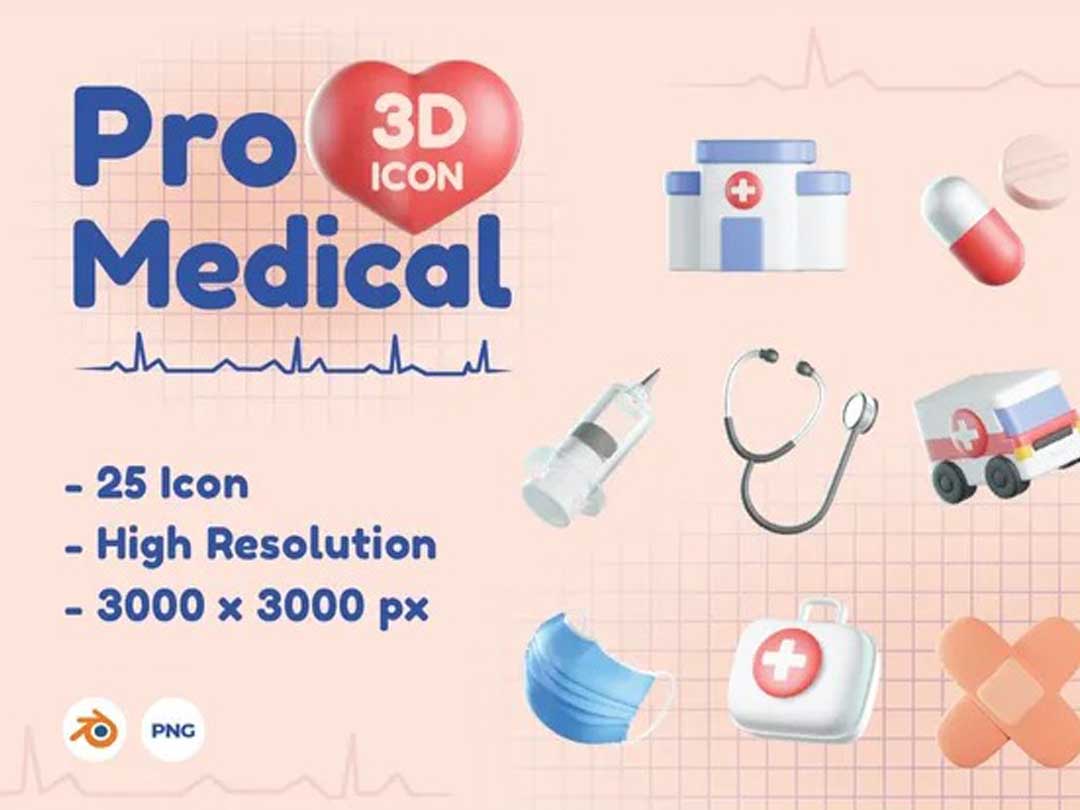 3D医疗图标设计素材