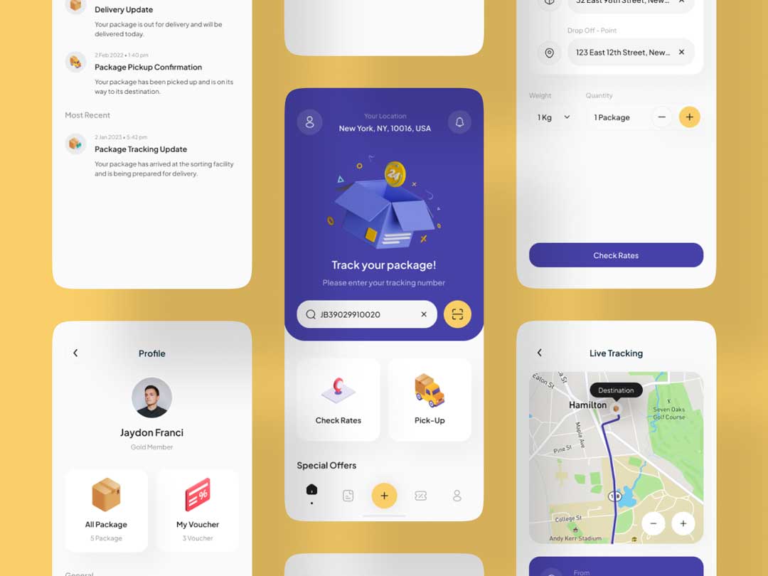 物流快递app用户界面设计素材
