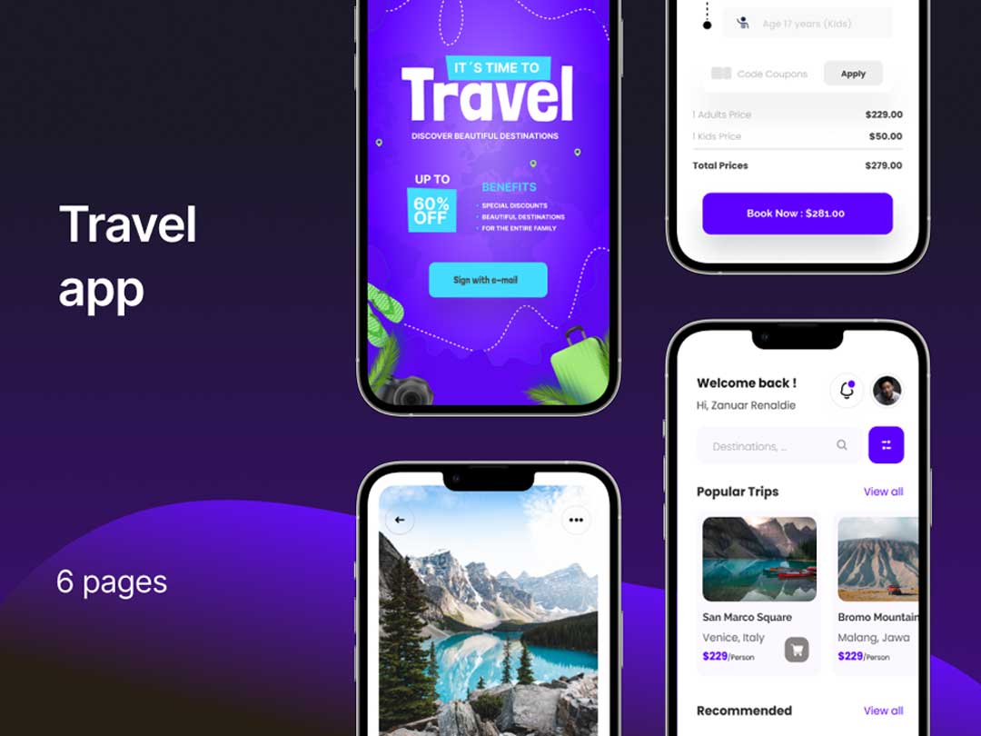 Travel旅行app用户界面设计素材