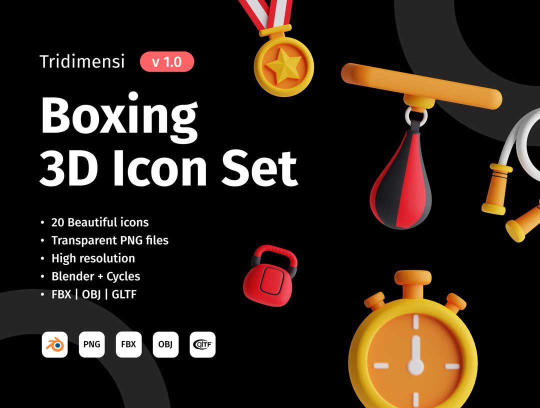 Boxing 3D图标设计素材