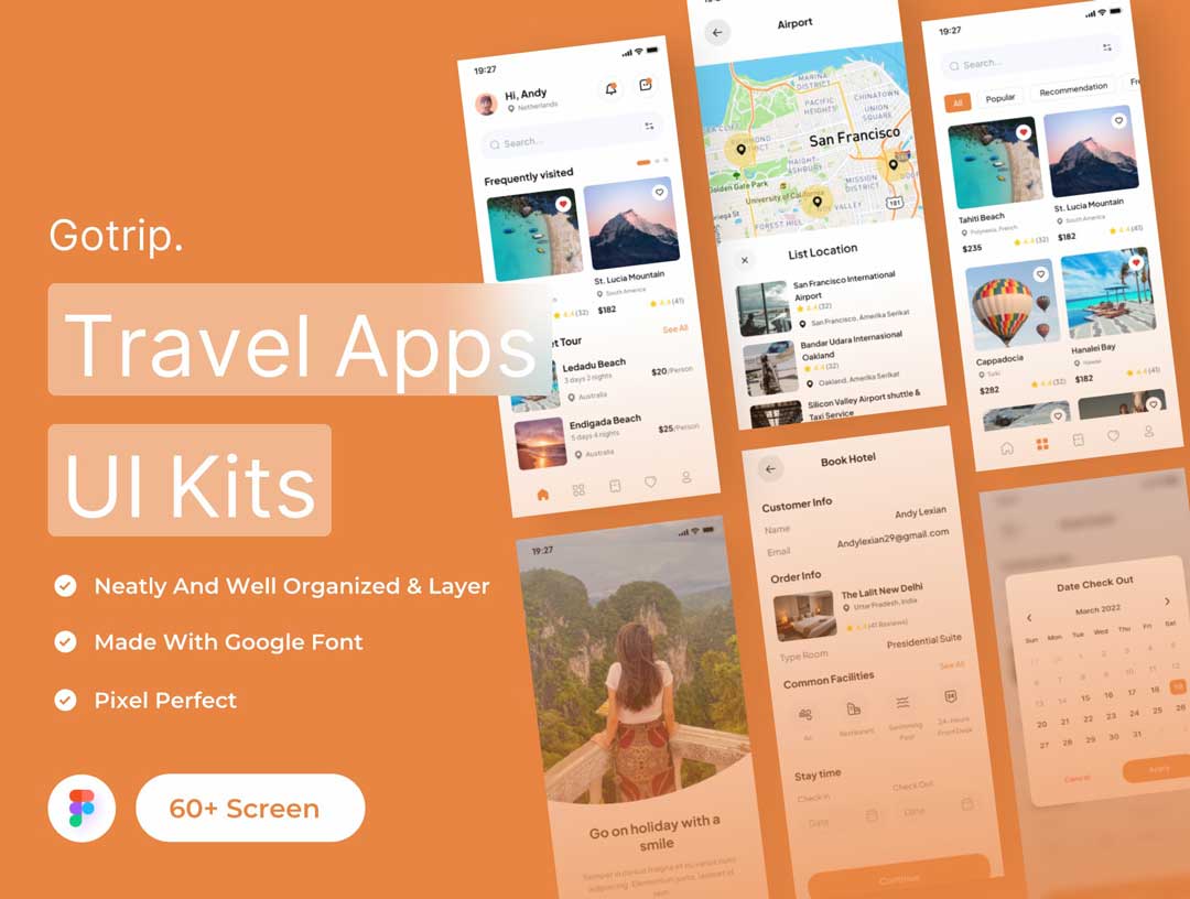 Gotrip旅行应用UI设计套件