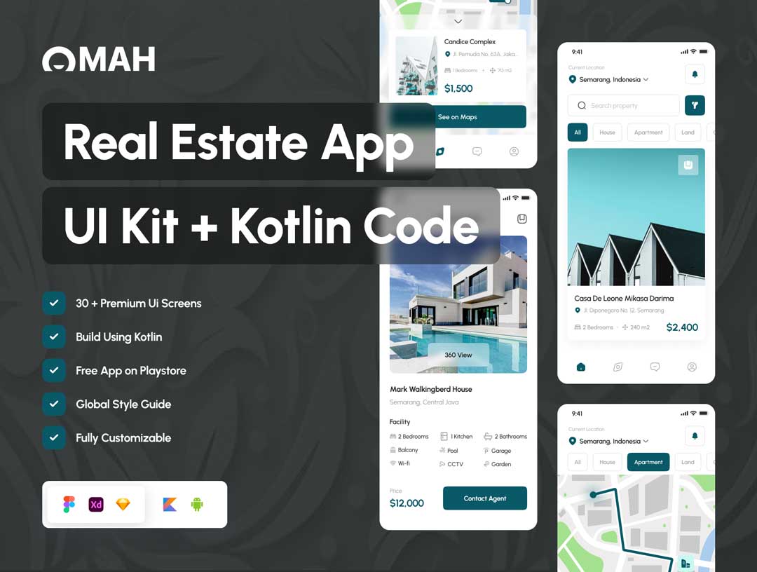 Omah房地产APP用户界面设计素材