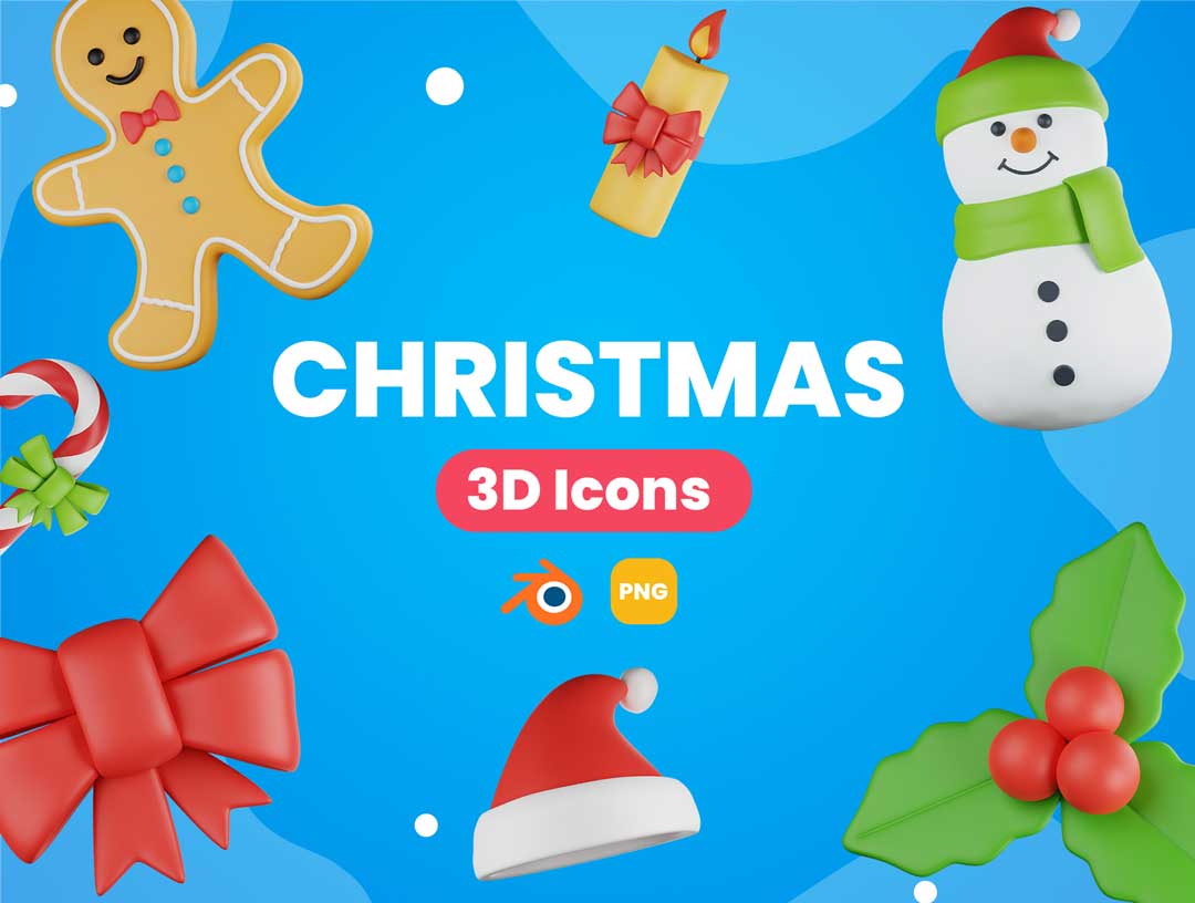 Christmas圣诞节3D图标设计素材