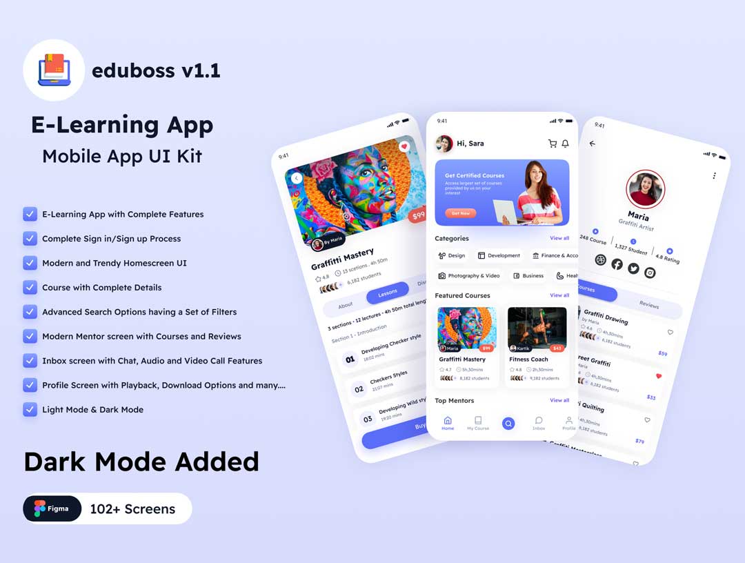 Eduboss在线教育APP用户界面设计素材