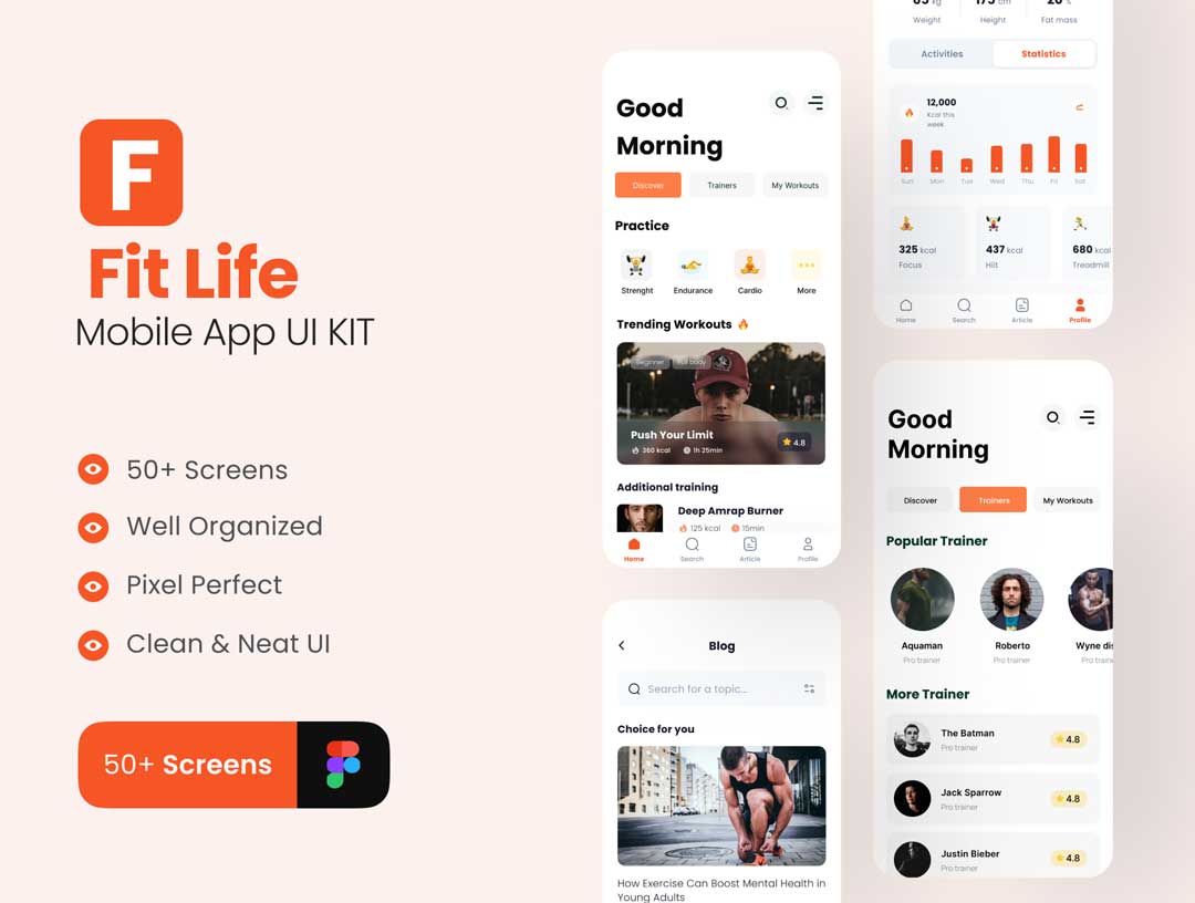 FitLife健身app用户界面设计素材