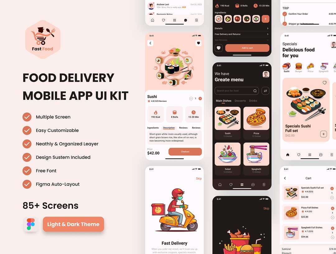Food美食外卖app界面设计素材