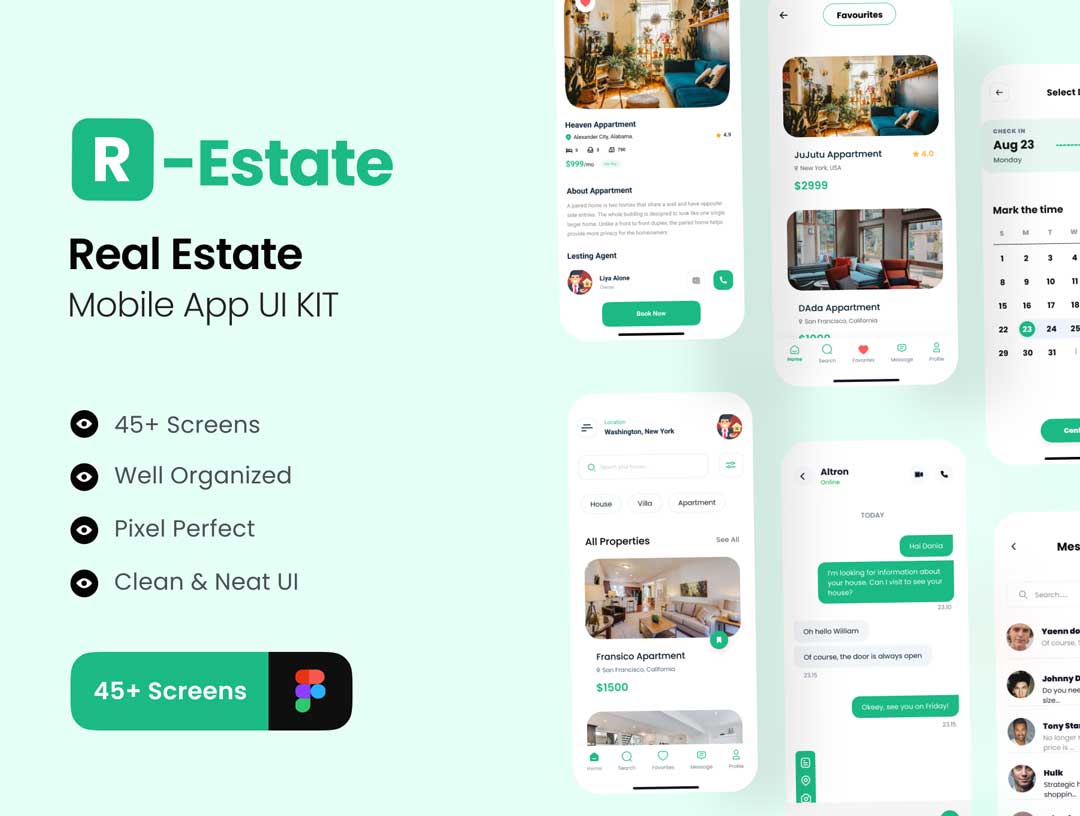 R-Estate房地产app用户界面设计素材