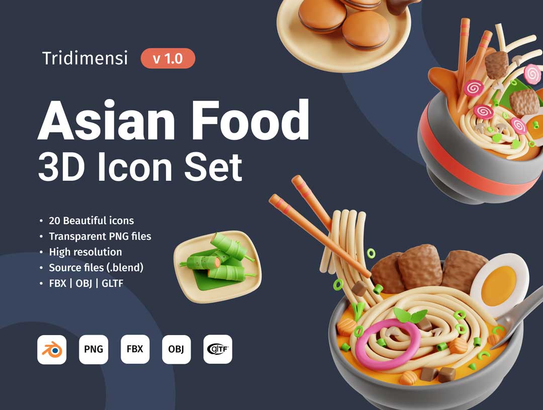 Asian 3D美食图标设计素材