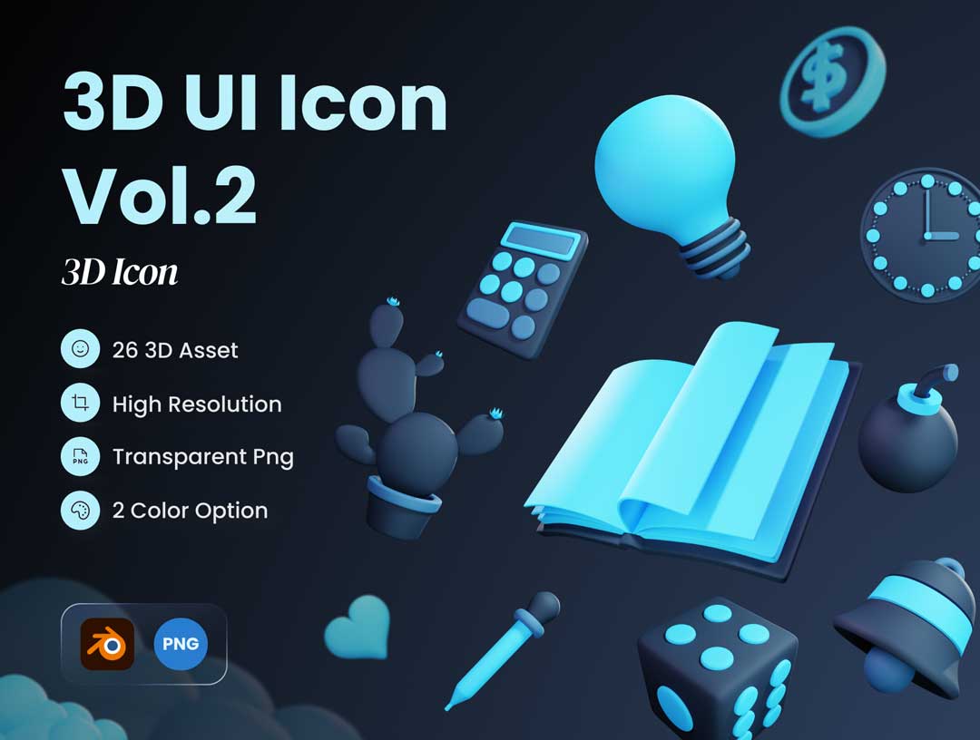 3D UI图标设计素材