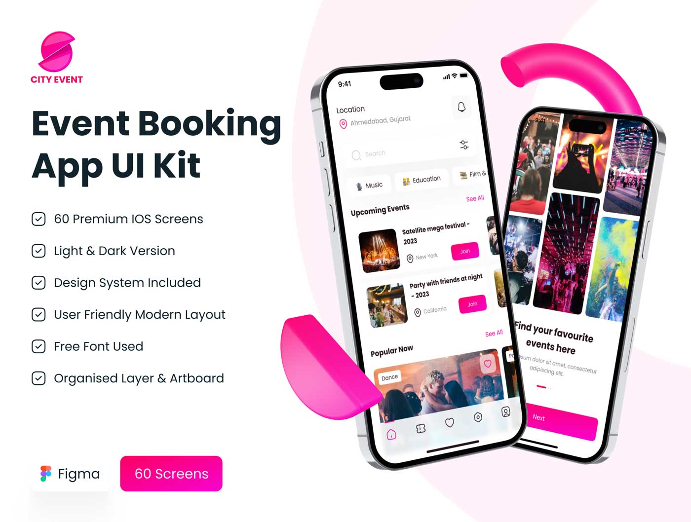 Event Booking-活动预约APP用户界面设计素材